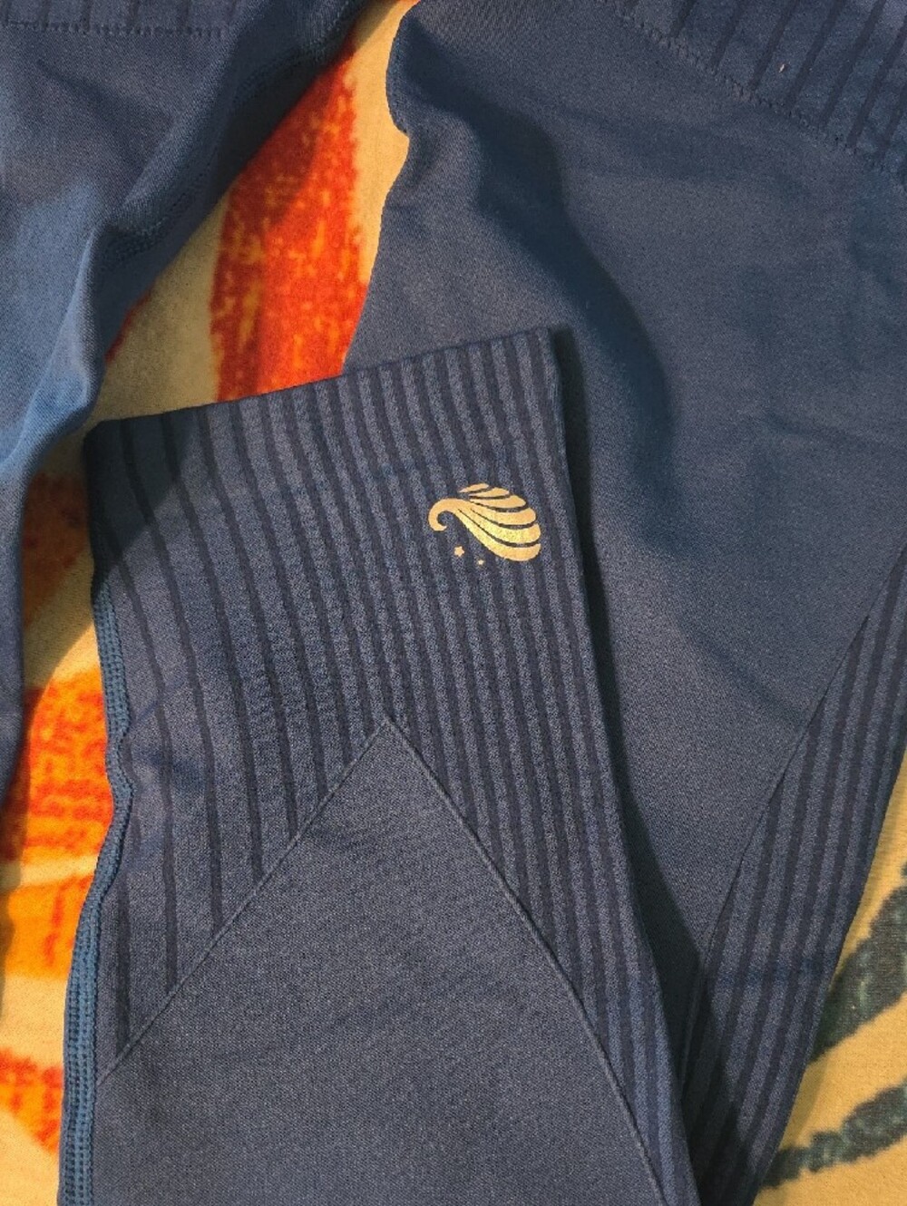 Seamless Blue Ribbed Jumpsuit - Picture 4 of 6